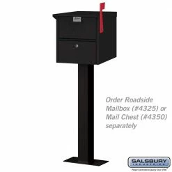 Salsbury Industries Standard Bolt Mounted Pedestal for Roadside Mailbox in Black -idh by St. Simons Sales salsbury industries mailbox posts stands 4365blk 4f 1000