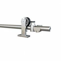 Colonial Elegance 78 in. Loft Stainless Steel Round Rail System -idh by St. Simons Sales stainless steel colonial elegance barn door hardware sl78rr bn ecom 44 1000