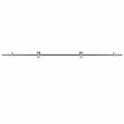 Colonial Elegance 78 in. Loft Stainless Steel Round Rail System -idh by St. Simons Sales stainless steel colonial elegance barn door hardware sl78rr bn ecom c3 1000