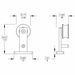 Colonial Elegance 78 in. Loft Stainless Steel Round Rail System -idh by St. Simons Sales stainless steel colonial elegance barn door hardware sl78rr bn ecom fa 1000