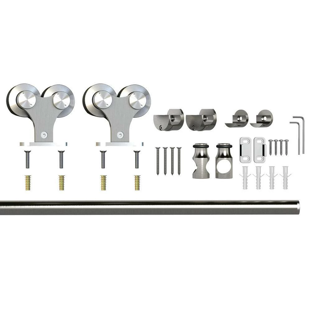 Colonial Elegance 78-3/4 in. x 3/4 in. Stainless Steel Urbano Rail Sliding Door Hardware Kit 7 Colonial Elegance 78-3/4 in. x 3/4 in. Stainless Steel Urbano Rail Sliding Door Hardware Kit - Image 5