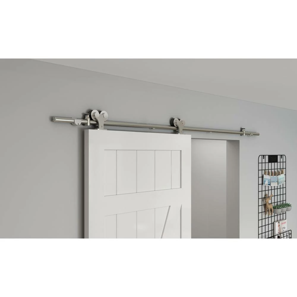 Colonial Elegance 78-3/4 in. x 3/4 in. Stainless Steel Urbano Rail Sliding Door Hardware Kit 6 Colonial Elegance 78-3/4 in. x 3/4 in. Stainless Steel Urbano Rail Sliding Door Hardware Kit - Image 4