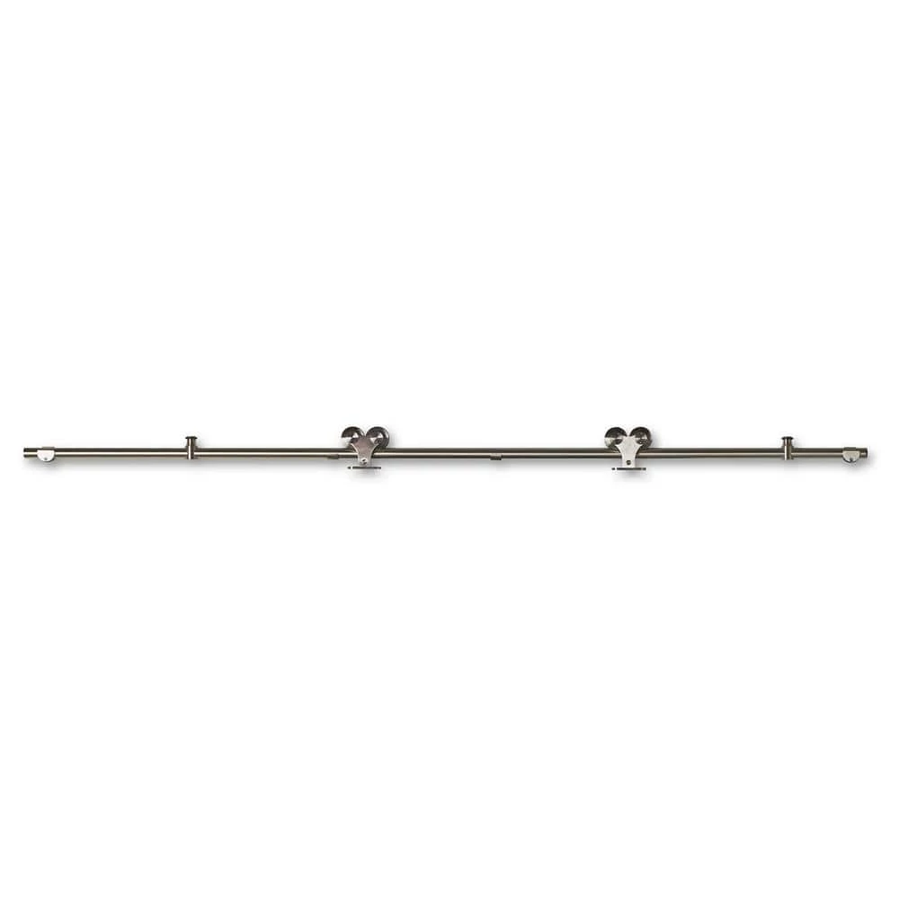 Colonial Elegance 78-3/4 in. x 3/4 in. Stainless Steel Urbano Rail Sliding Door Hardware Kit 3 Colonial Elegance 78-3/4 in. x 3/4 in. Stainless Steel Urbano Rail Sliding Door Hardware Kit