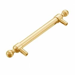 Utopia Alley 5 in. (128 mm) Center to Center Polished Gold Copper and Zinc Drawer Pull -idh by St. Simons Sales utopia alley drawer pulls hw390gd 44 1000
