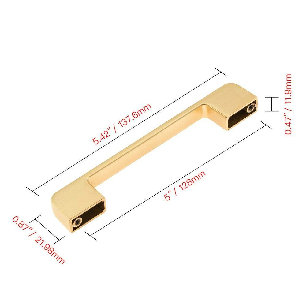 Utopia Alley 5 in. (128 mm) Center to Center Brushed Brass Zinc Drawer Pull 10 Utopia Alley 5 in. (128 mm) Center to Center Brushed Brass Zinc Drawer Pull - Image 8