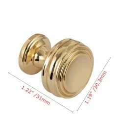 Utopia Alley 1.19 in. (30.3 mm.) Diameter 0 in. Center Polished Gold Zinc Drawer Pull -idh by St. Simons Sales utopia alley drawer pulls hw425gd fa 1000