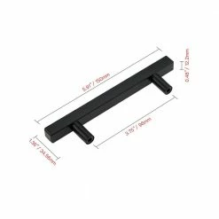 Utopia Alley 3.75 in. (96mm.) Center to Center Matte Black Stainless Steel Drawer Pull -idh by St. Simons Sales utopia alley drawer pulls hw436bk fa 1000