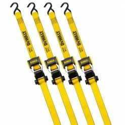 DEWALT 12 ft. x 1.25 in. Ratchet Tie Down Straps 1800 LB Break Strength (4-Pack)